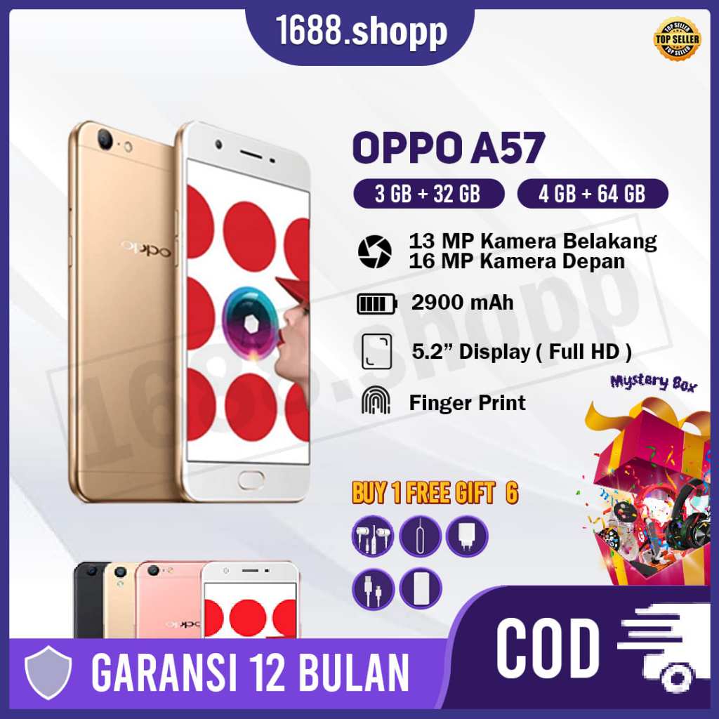 HP OPPO A57 ram 4+64GB