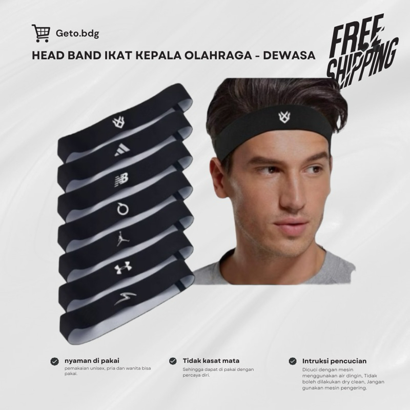 Ikat Kepala Olahraga Sepak Bola - Volly - Basket Bahan Karet Headband
