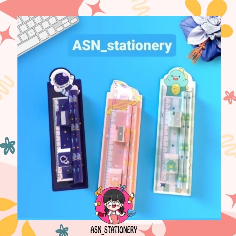 

5in1 PENSIL SET ALAT TULIS ANAK LUCU KARAKTER
