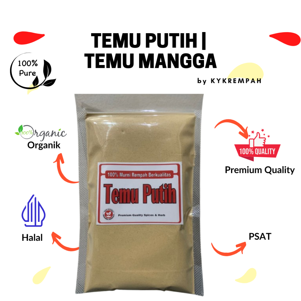 

Temu Putih Temu Mangga Bubuk [ 100 gram] Murni