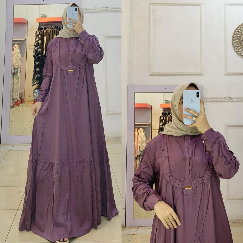 Gamis crinkle natalia maxy terbaru / Dress wanita busui trend kekinian