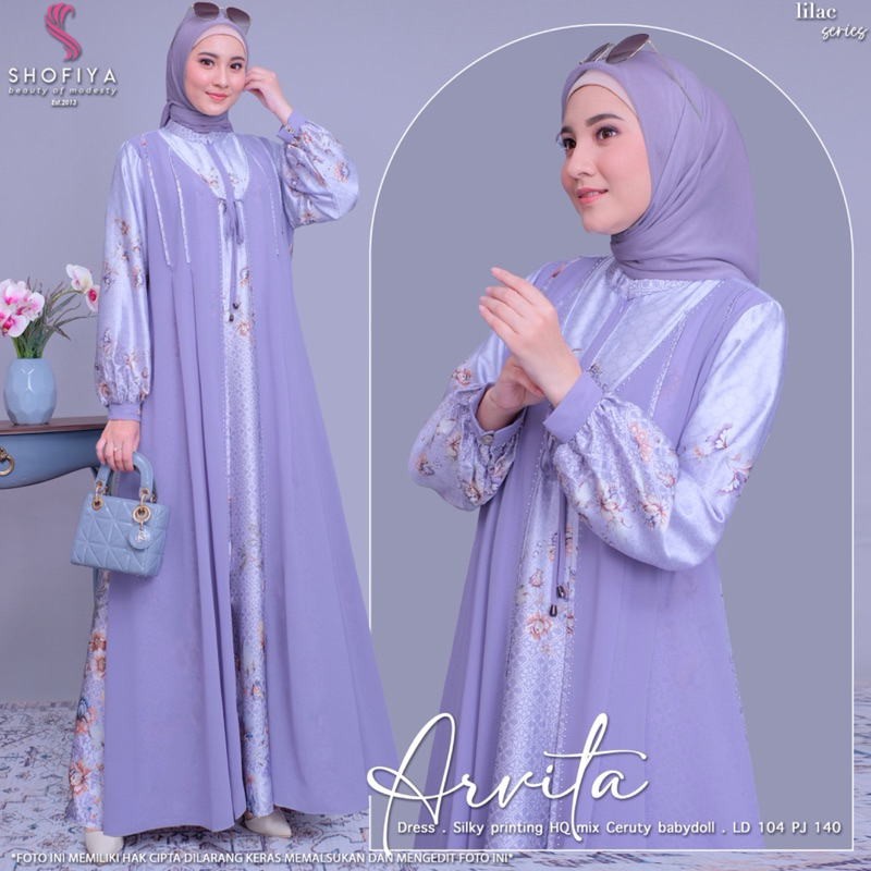 GAMIS DRESS ARVITA SET ORIGINAL BY SHOFIYA