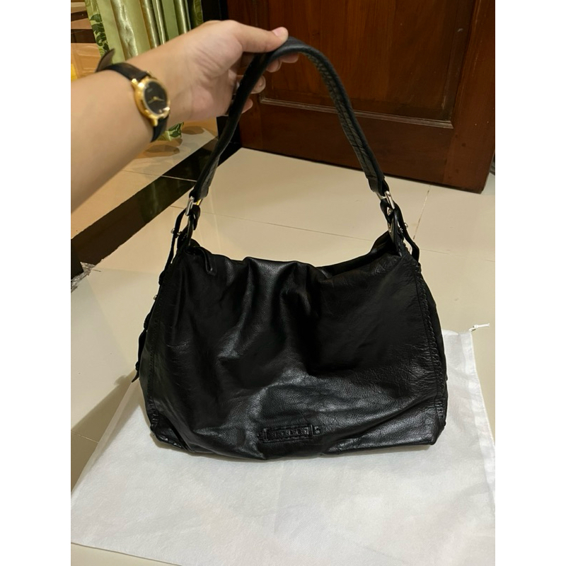 Hobo bag sisley rare langka kulit asli hitam pekat | Tas sisley mewah kulas cantik