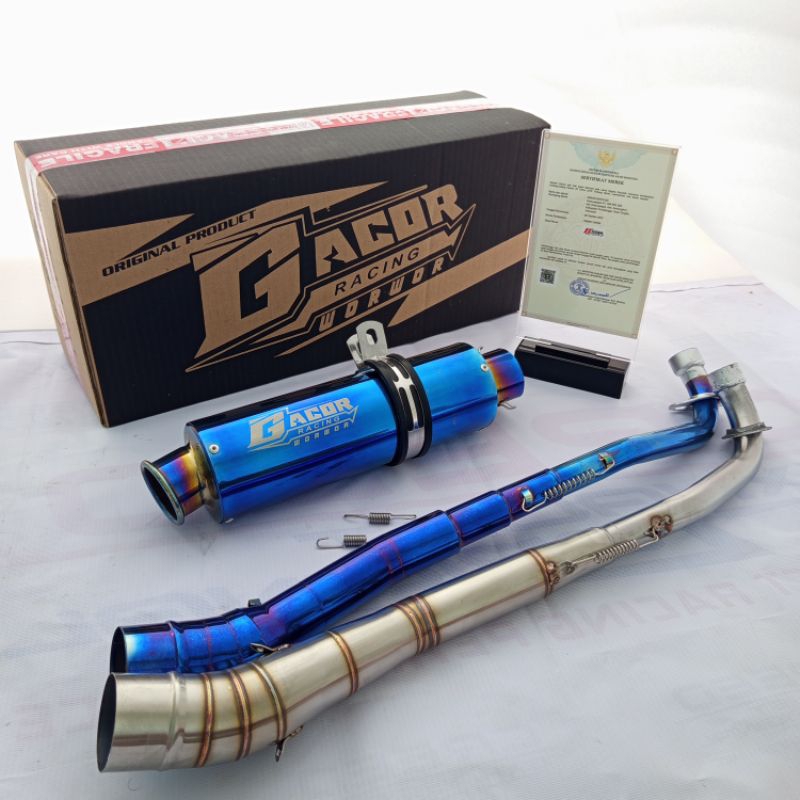 100% Original Gacor DBS full blue Knalpot racing bass adem pnp motor bebek , supra x/fit/125,shogun 