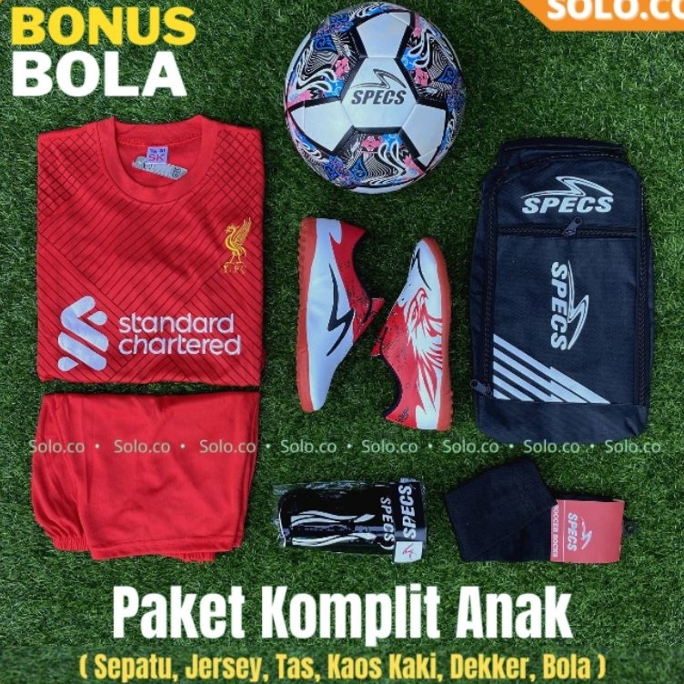 Borong Murah Paket Sepatu Futsal Anak Specs Garuda Attack Lengkap Bonus Bola Paket Komplit Sepatu Fu