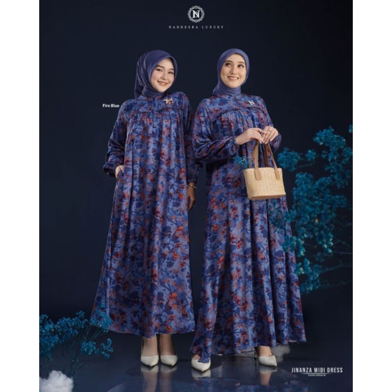 JINANZA SERIES BY NADHEERA LUXURY/GAMIS MIDI DRESS NADHEERA LUXURY TERBARU 2024