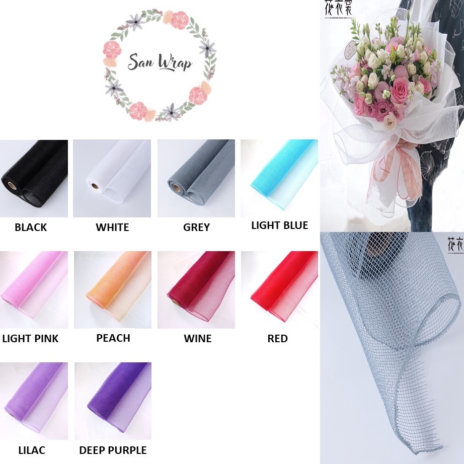 

Pasti Sampai Polynet Mesh Roll Tile Jaring Flower Wrapping Paper Polynet KOREA Florist Supply