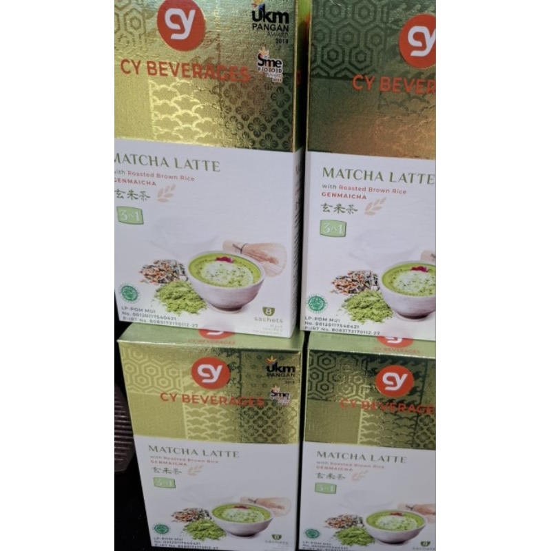 

CY beverages Macha Latte with roasted brown rice Genmaicha