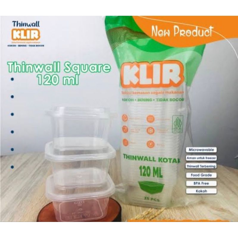 

thinwall square 120 ml klir / thinwall persegi 120 ml klir / thinwall kotak 120 ml klir