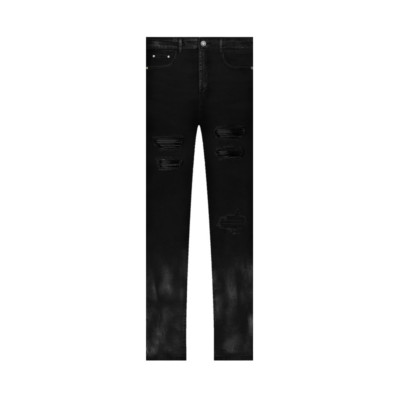 RUCAS “BLACK CAVIAR LEATHER” WASHED JEANS
