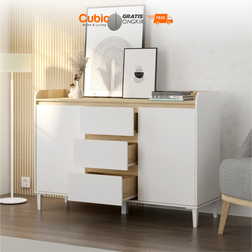 Cubic Sideboard Minimalis / Bufet Serbaguna / Lemari Kabinet / LIVINA SB 120