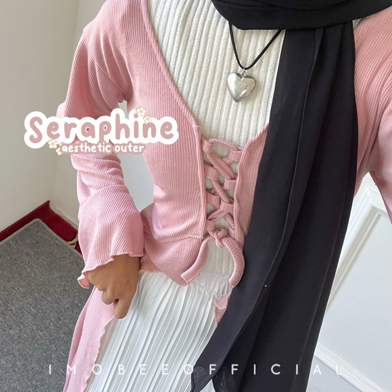 SERAPHINE AESTHETIC LONG OUTER // LONG CARDIGAN KNIT PINK COQUETTE TALI IKAT