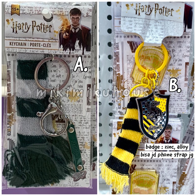 MINISO x HARRY POTTER SCARF KEYCHAIN BADGE PHONE CHARM STRAP KEYRING SCHOOL SCARF HOUSE OF GRYFFINDO