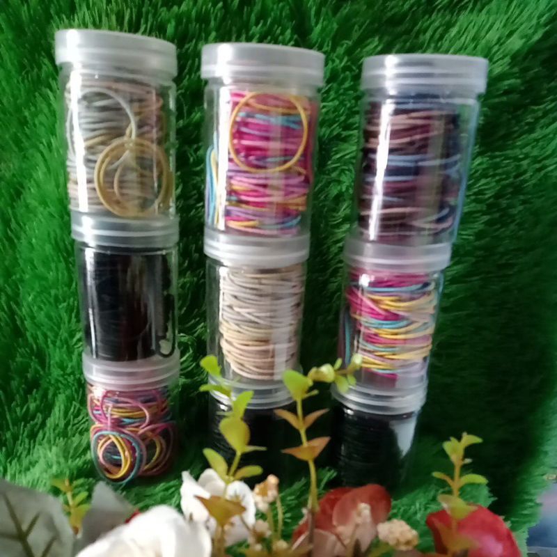 KARET RAMBUT KOREA/KUCIR RAMBUT/KARET GELANG 1box isi 100pcs karet