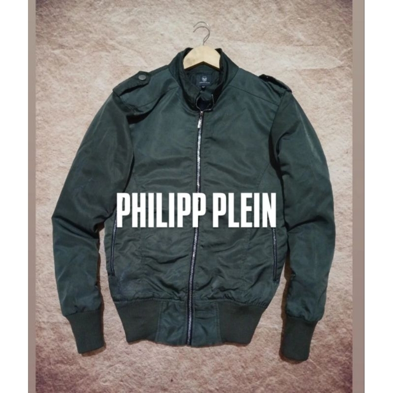 jaket bomber PHILIP PLEIN bahan tebal model military keren bekas/second/preloved