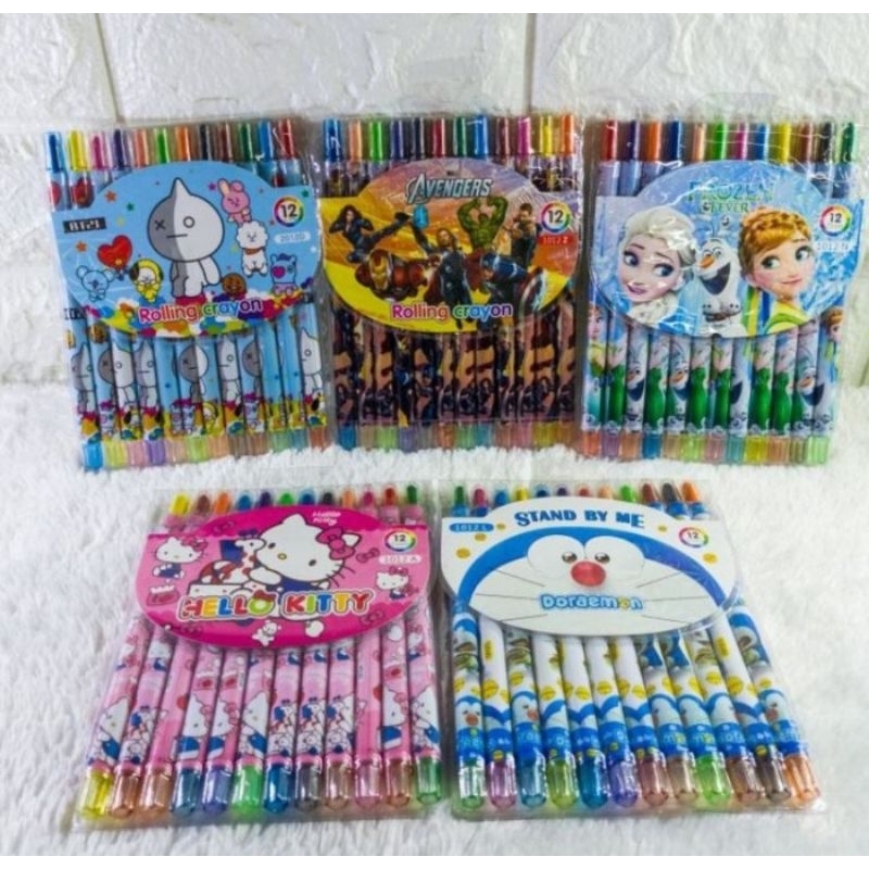 

Crayon Putar 12 warna Panjang Fancy,BTS,Disney