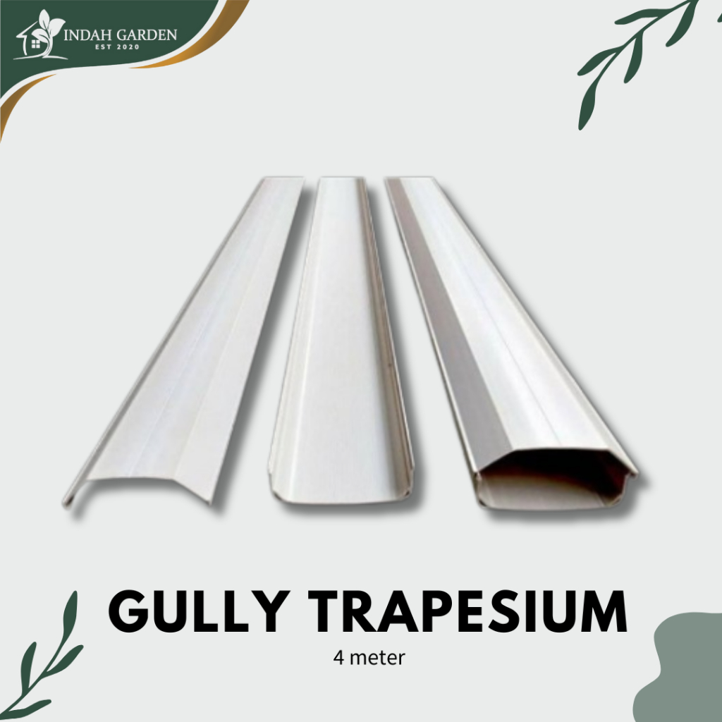 Talang Air PVC Gully Trapesium Peralatan Hidroponik 4 meter.