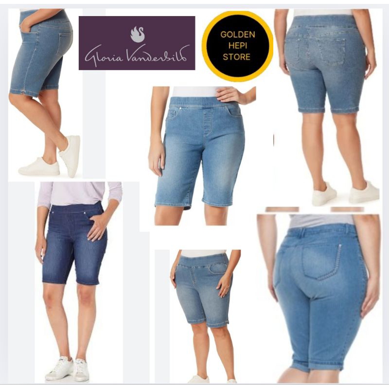 Celana Pendek Denim Strech   Pull-On Solid  Gloria Vanderbilt Original Branded