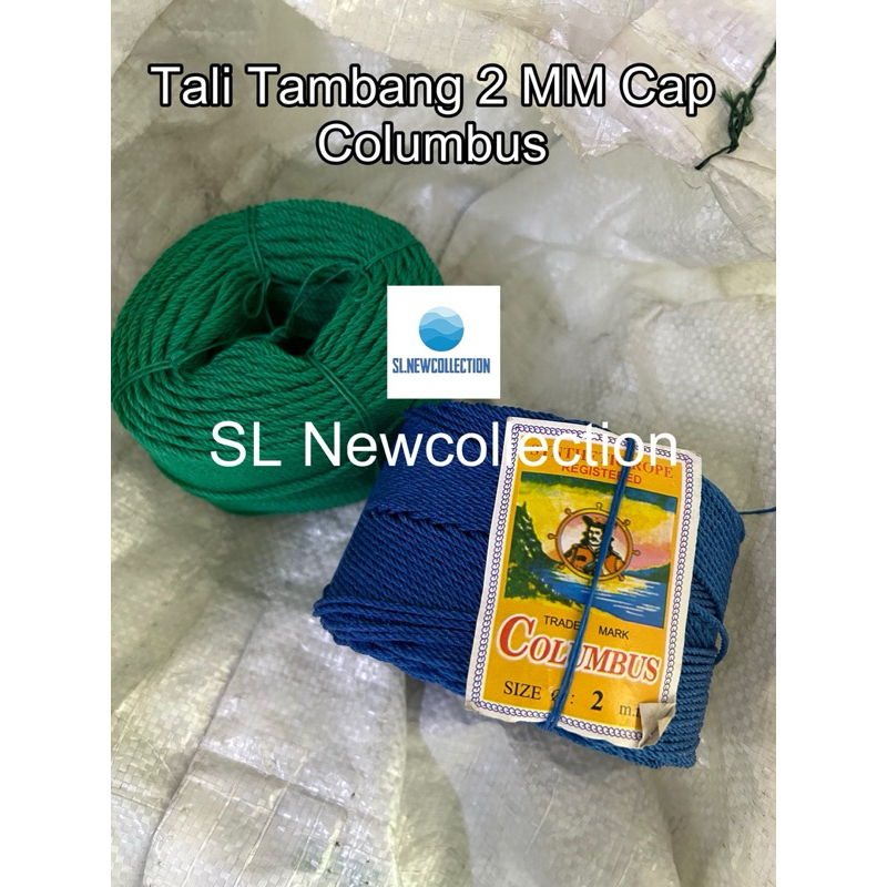 

Tali Tambang 2 mm Cap COLUMBUS (1 Rol) +/- 250 Gram / Tali 2 MM COD