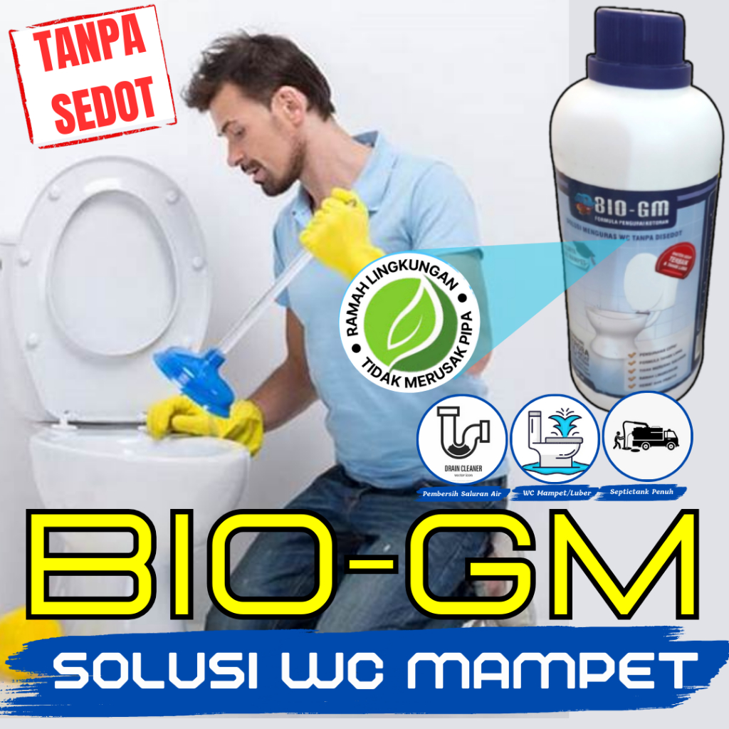 Anti Mampet WC Obat penghancur tinja WC Penuh Mampet BIO GM Pengurai Limbah Organik Tanpa Sedot