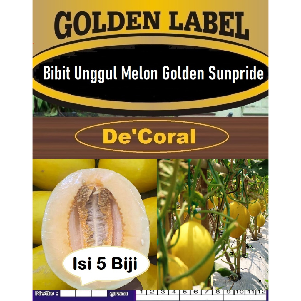 Bibit Unggul Melon Golden Sunpride | Biji Benih Melon Golden Sunpride