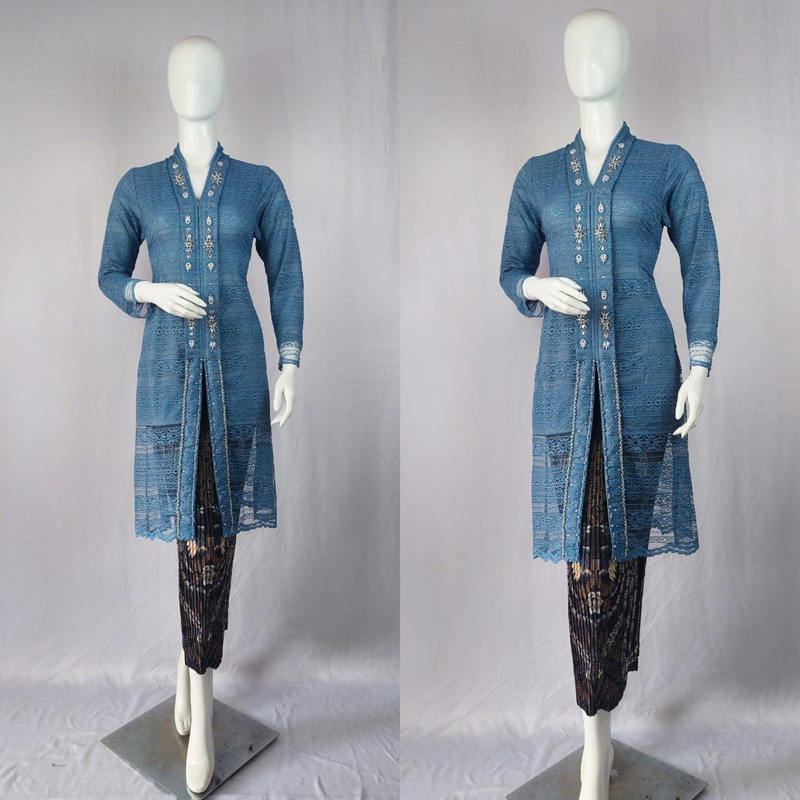 kebaya Kartini brukat panjang/kebaya Kartini wisuda/kebaya Kartini brokat/kebaya modern