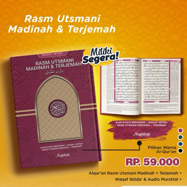 AlQuran Rasm Utsmani Terjemah QR BERSANADA || Waqaf Ibtida Ukuran A5