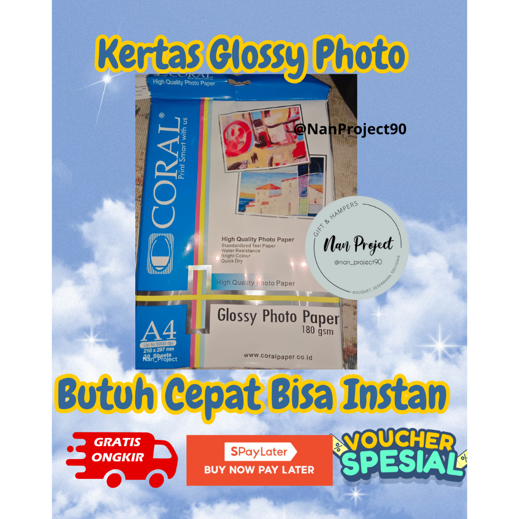 Kertas CORAL Glossy Photo Paper 180 gsm