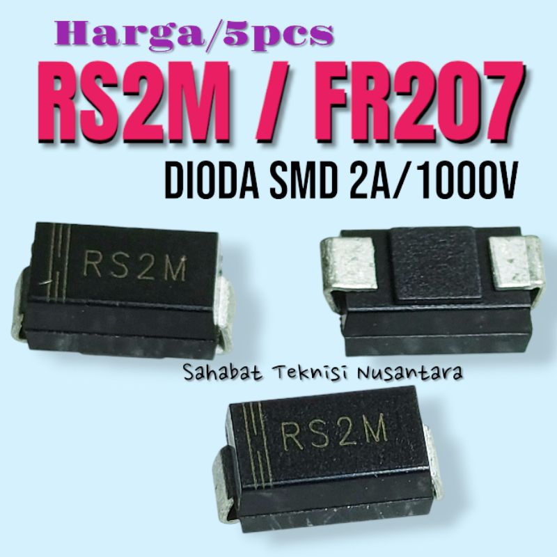 @5pcs Dioda SMD RS2M / @5pcs Dioda FR207 SMD Dioda 2A/1000V