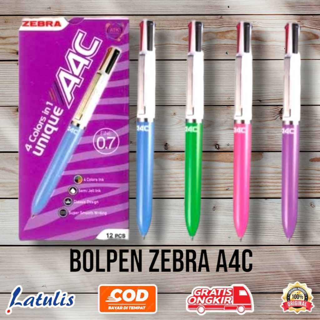 

Pen 4 Warna Zebra A4C (0.7 mm)