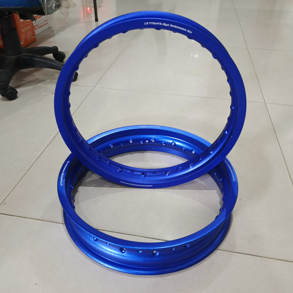 Alloy Aloy TITANS 17 x 215 & 17 x 300 Petak Biru Kulit Jeruk Excel Original