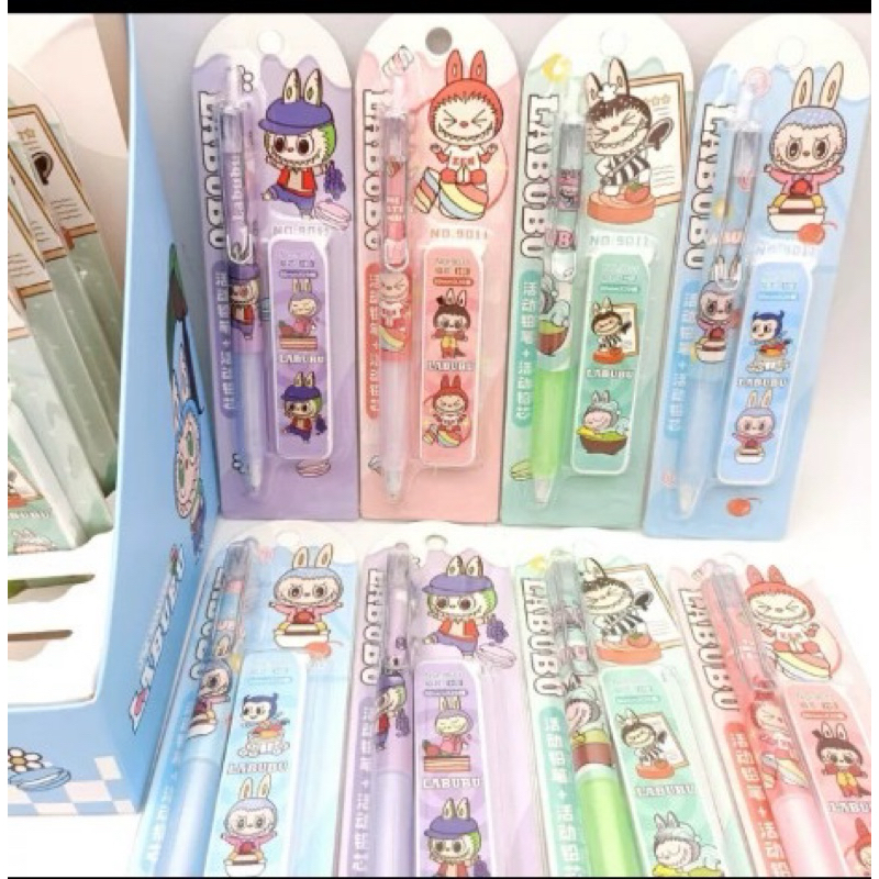 

pensil mekanik labubu pensil mekanik +refill isi 24 kiddy pensil mekanik karate sanrio labubu set 0.5mm promo sale labubu cute free refill alat tulis