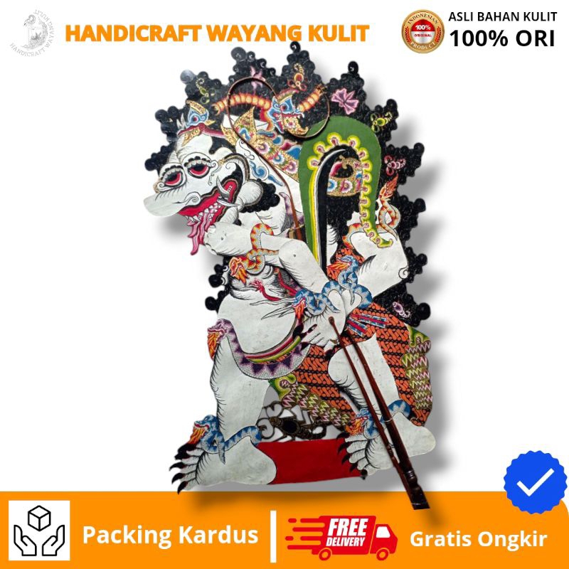 HANDICRAFT WAYANG KULIT | Wayang Kulit Buto Triwikromo Jumbo Alusan Jumbo Ukuran 1 Meter
