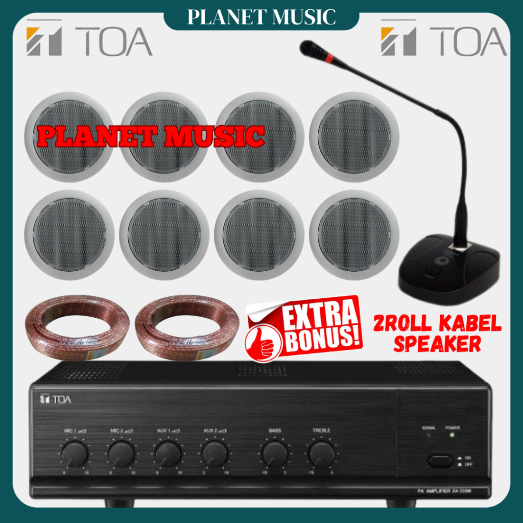 Paket Speaker Ceiling / Plafon TOA (8 Speaker)