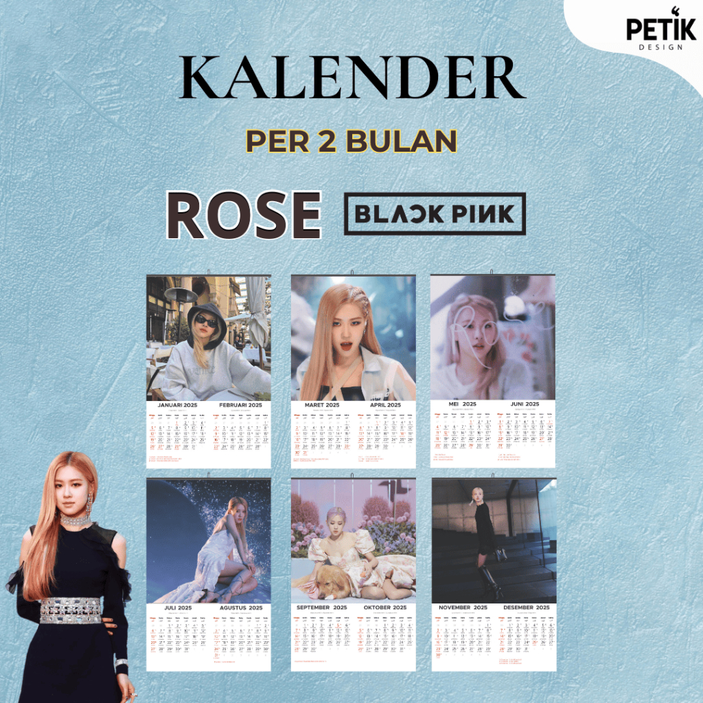 

Kalender Dinding Rose Blackpink 2025 6 Lembar Klem
