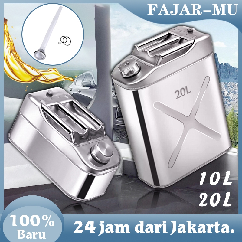 Jerigen Besi 10L 20L Jerigen Army 304 Stainless Steel Tangki Bensin Jerry Can Anti Karat