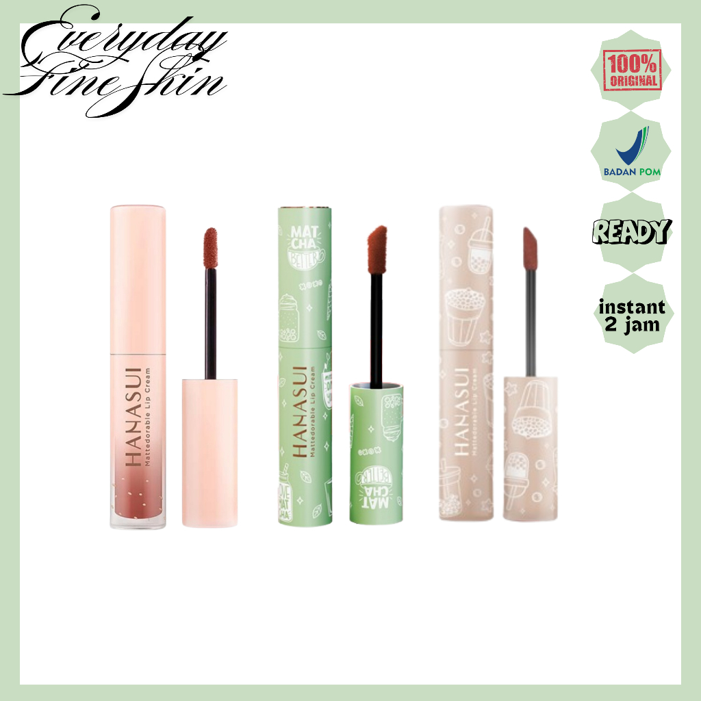 HANASUI Mattedorable Tintdorable Lip Cream BOBA Matcha Latte Edition LipCream Lip Tint Stain BPOM