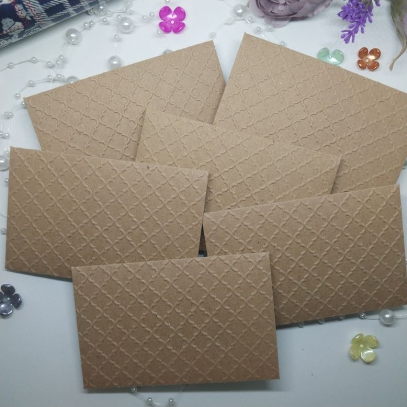 

amplop mini emboss moroccan coklat 8pcs amplop lm logam mulia kartu e-money emoney toll