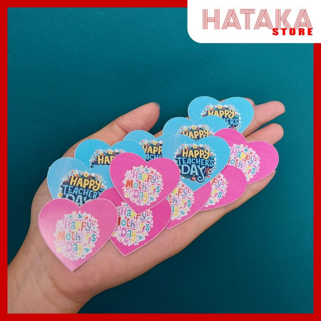 

(20pcs) Stiker Bentuk Love Sudah di Cutting Selamat Hari Guru Hari Ibu