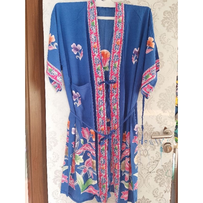 Kimono batik Kencana Ungu baju tidur Preloved
