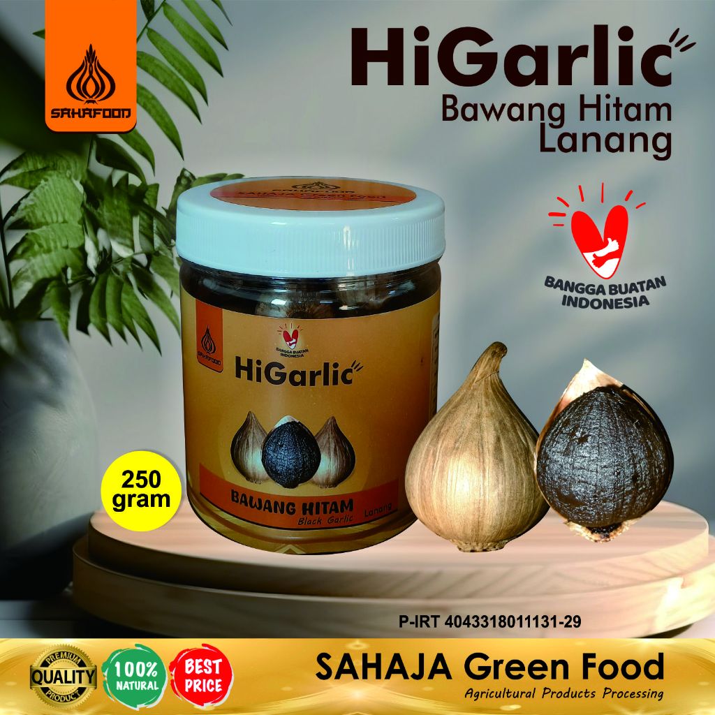 

HiGarlic 250 gram bawang hitam lanang SahaFood Black Garlic sehat dan menyehatkan