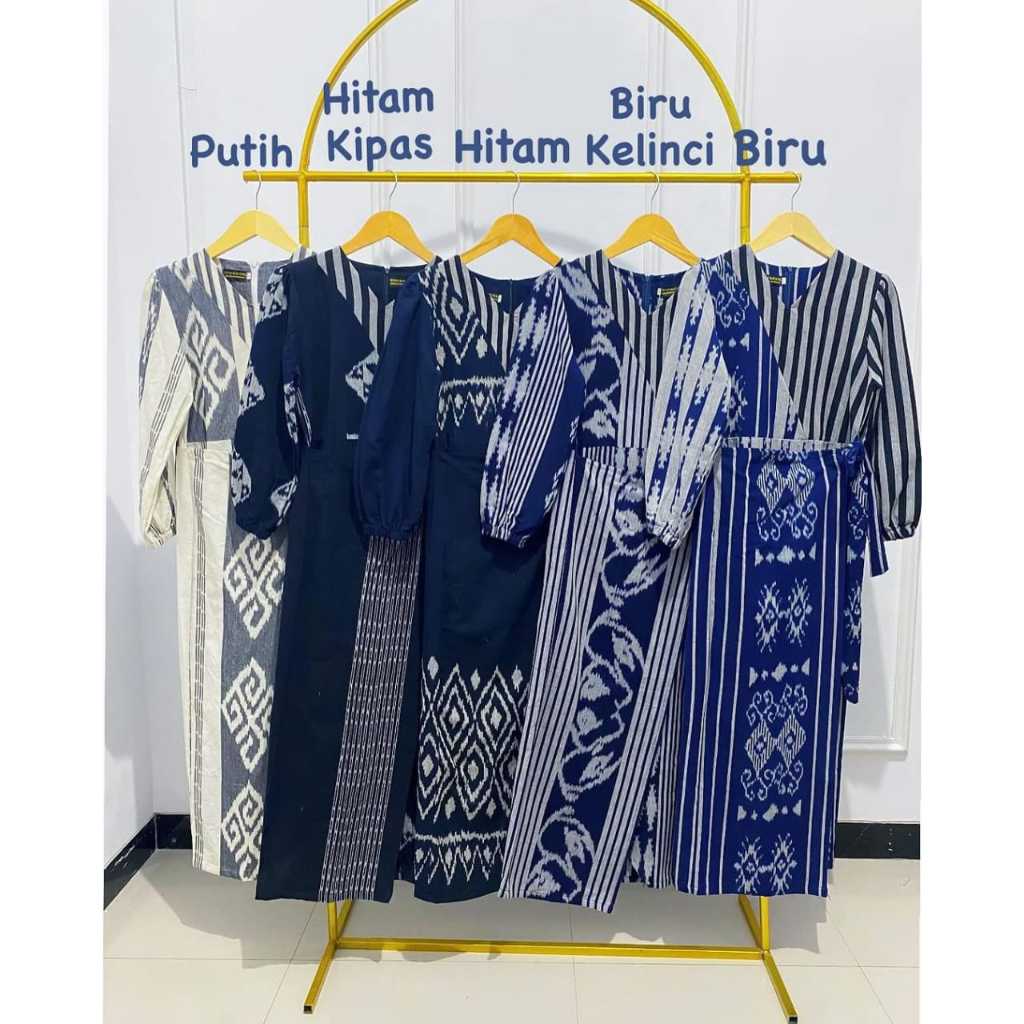 DRES TENUN KEKINIAN KOMBINASI LURIK TENUN