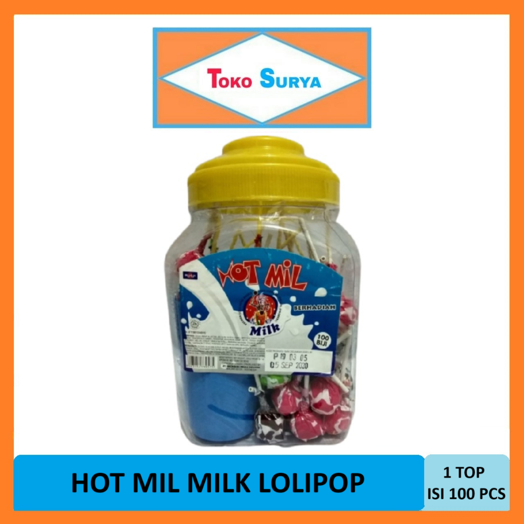 

Bronson Hot Mil Milk Lolipop Permen Loli Susu Aneka Rasa Toples Isi 100 Pcs