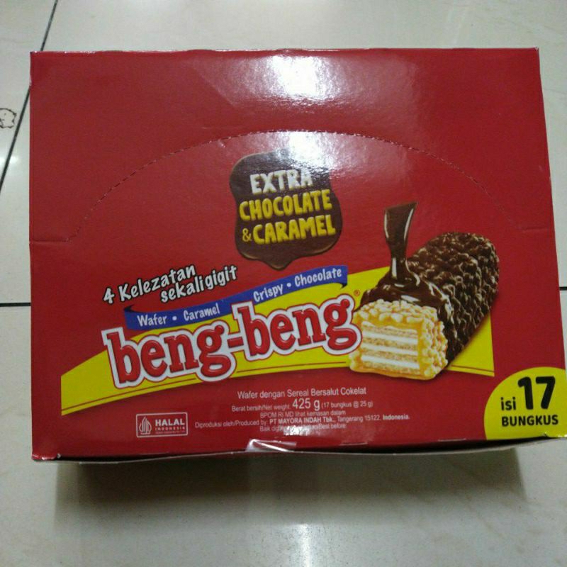 

Beng beng wafer coklat extra coklat dan caramel 1 box isi 17 pcs