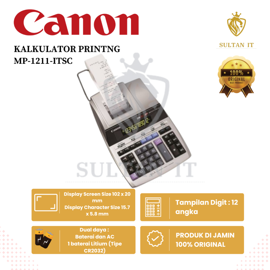 

Kalkulator Canon MP1211-Ltsc Original Kalkulator Print 12 Digit / Kalkulator Canon MP1411- 14 Digit Ltsc Kalkulator Print Original