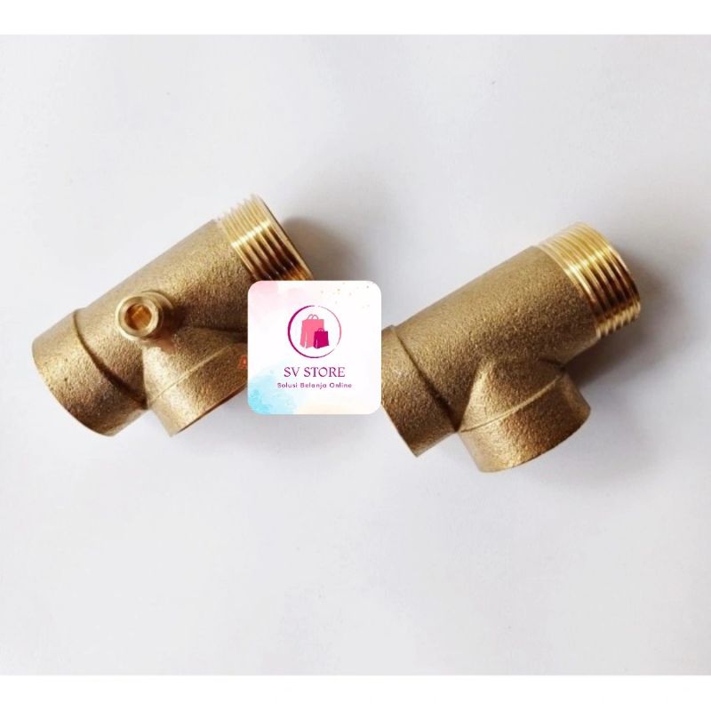 Tee Way / Tee Jet Pump / Tee Otomatis KUNINGAN Uk. 1inch - 3way