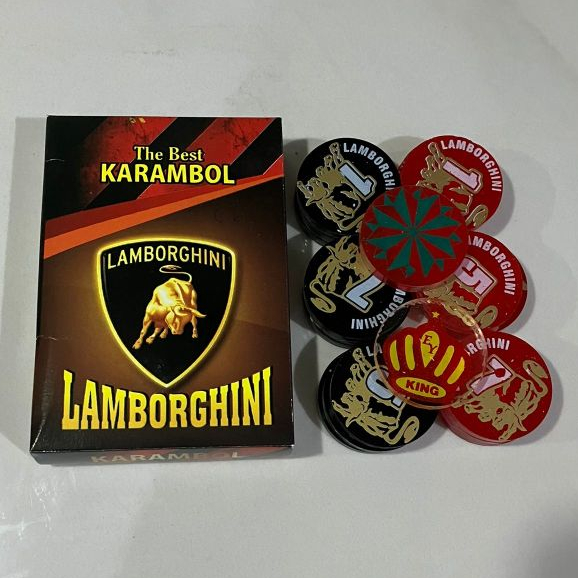 Biji Karambol Biasa Tebal 5 mm Motif Lamborghini / Random | koin krambol satu lapis original | 1 set