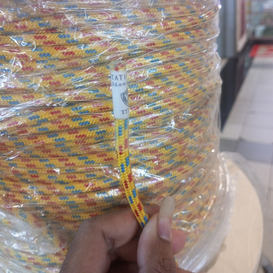 TALI KARMANTEL STATIS TITAN 6 MM X 100 METER ORIGINAL TITAN / SAFETY ROPE KARMANTEL