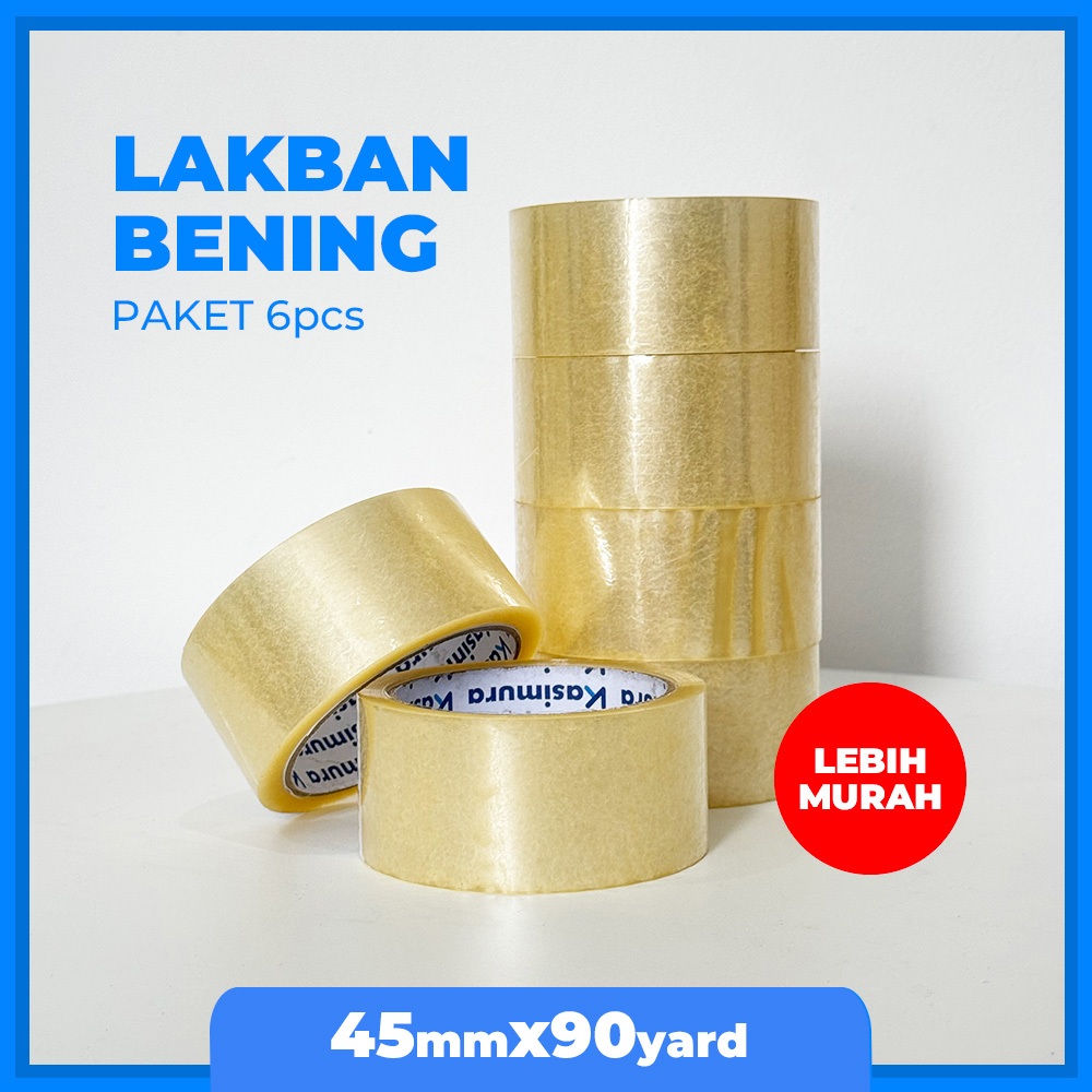 

LAKBAN BENING/COKLAT 6PCS MURAH 45MMx90YARD KUAT DAN LEBIH TEBAL