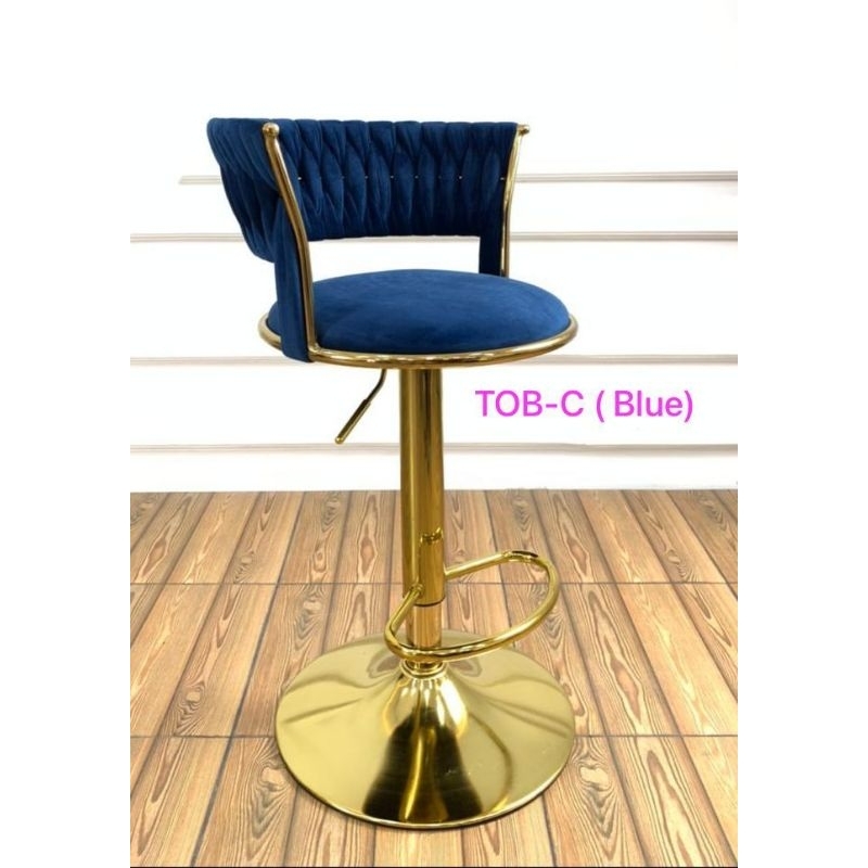 Kursi Bar import - Kaki Hidrolik - Kaki Stainless Gold Kain Bludru - Kursi Cafe - Medan